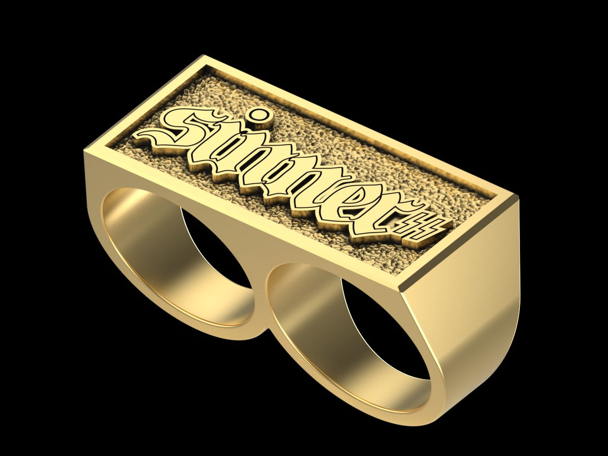 Gold Ring Two Finger Ring Custom Name Lauren Conrad Two Finger
