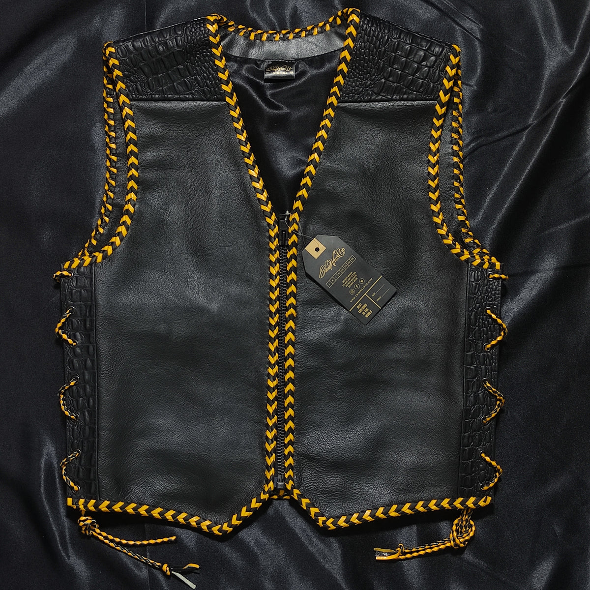 AUS BLACK/WARM YELLOW "OFF THE RACK" LEATHER / CROC