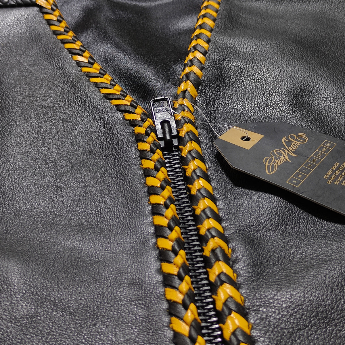 AUS BLACK/WARM YELLOW "OFF THE RACK" LEATHER / CROC