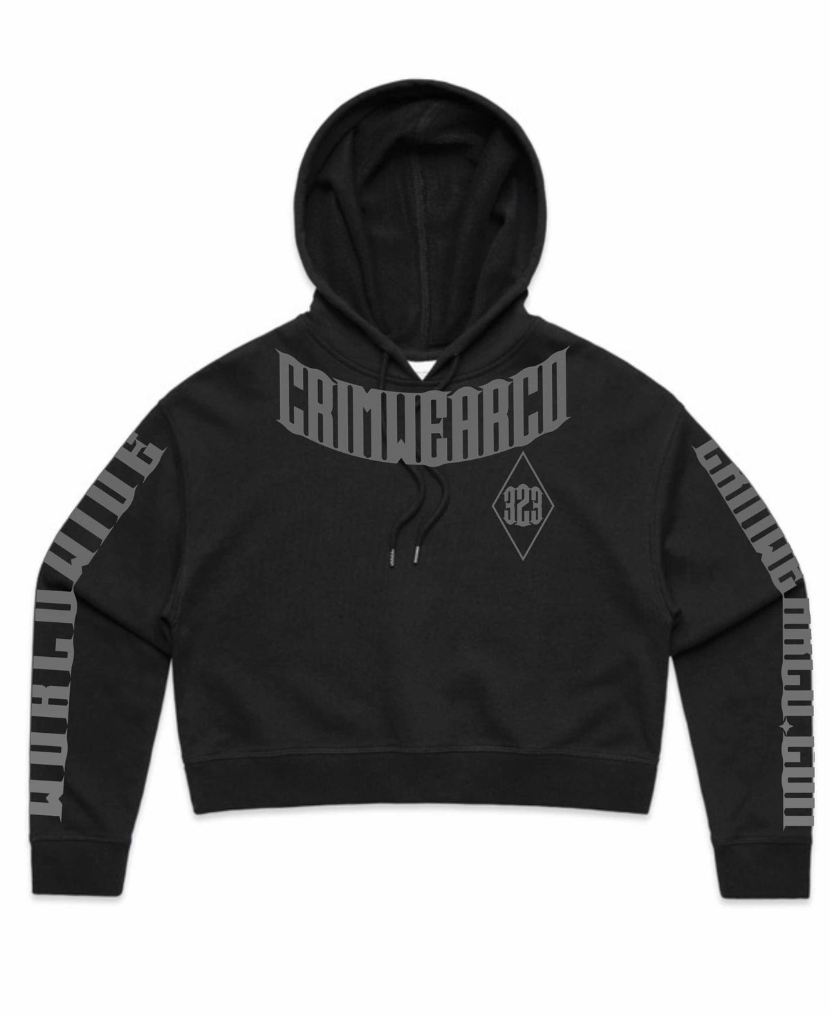 Crim Wear Womens CROP Black Hoodie