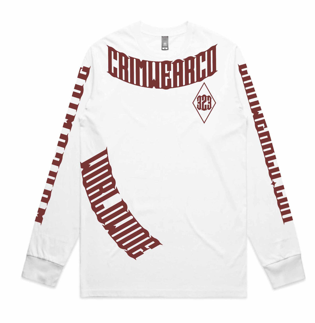 Crim Wear White Long Sleeve Tee