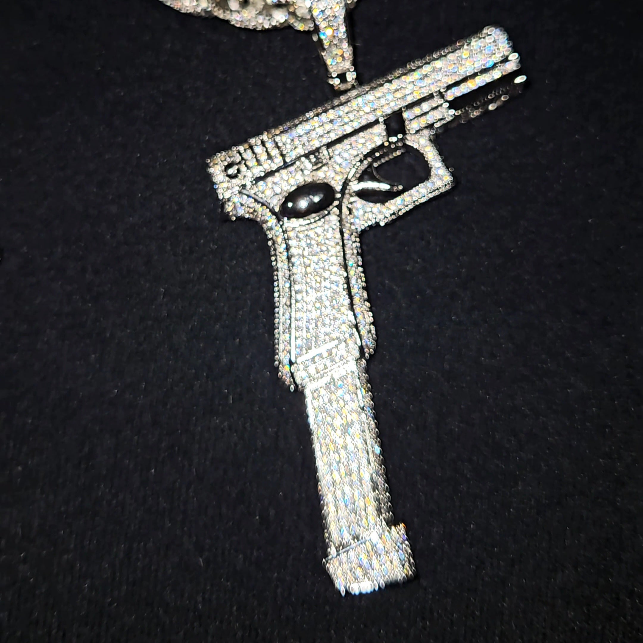 Uzi Iced Pendant Silver