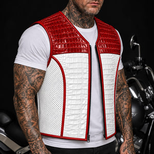 Euro Elite vest in red, worn