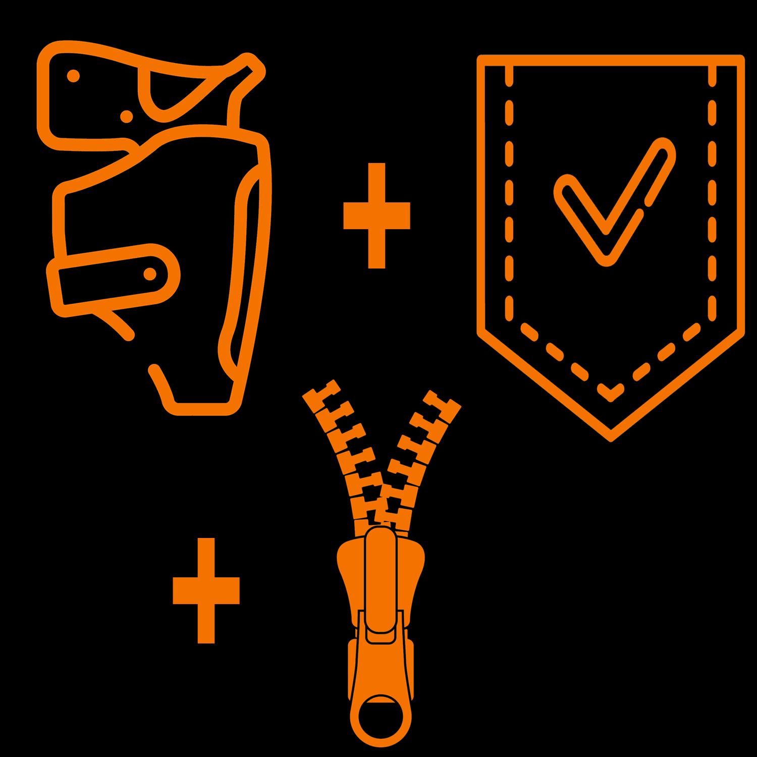 GUN POCKET + HIDDEN POCKET