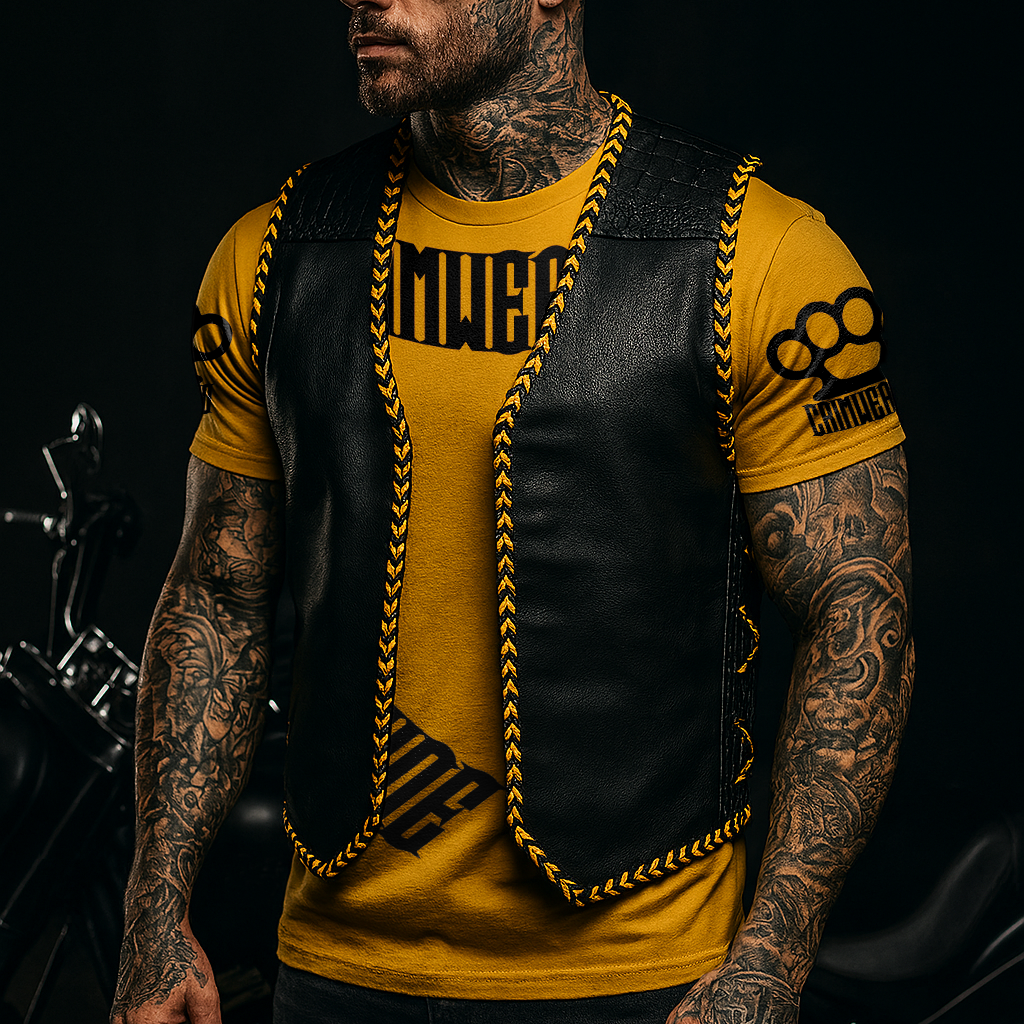 AUS BLACK/WARM YELLOW "OFF THE RACK" LEATHER / CROC