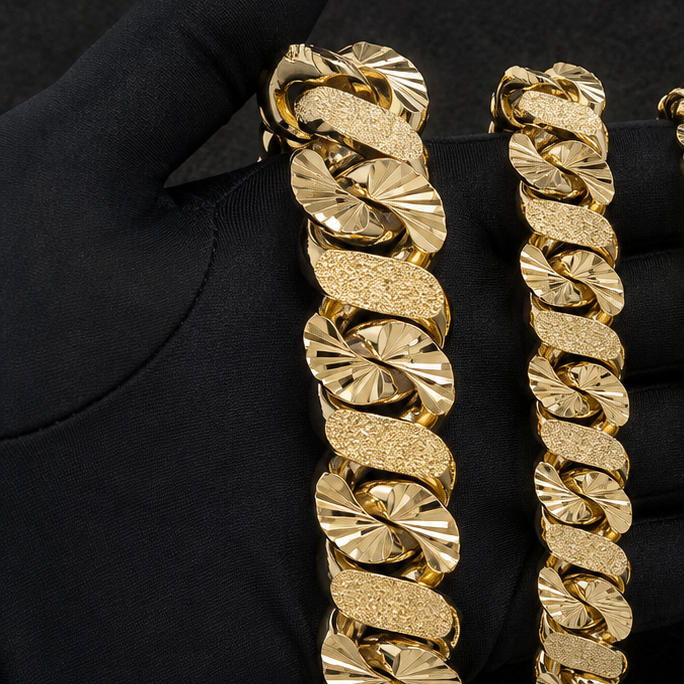Diamond Cut Stone Wash Bracelet / Chain