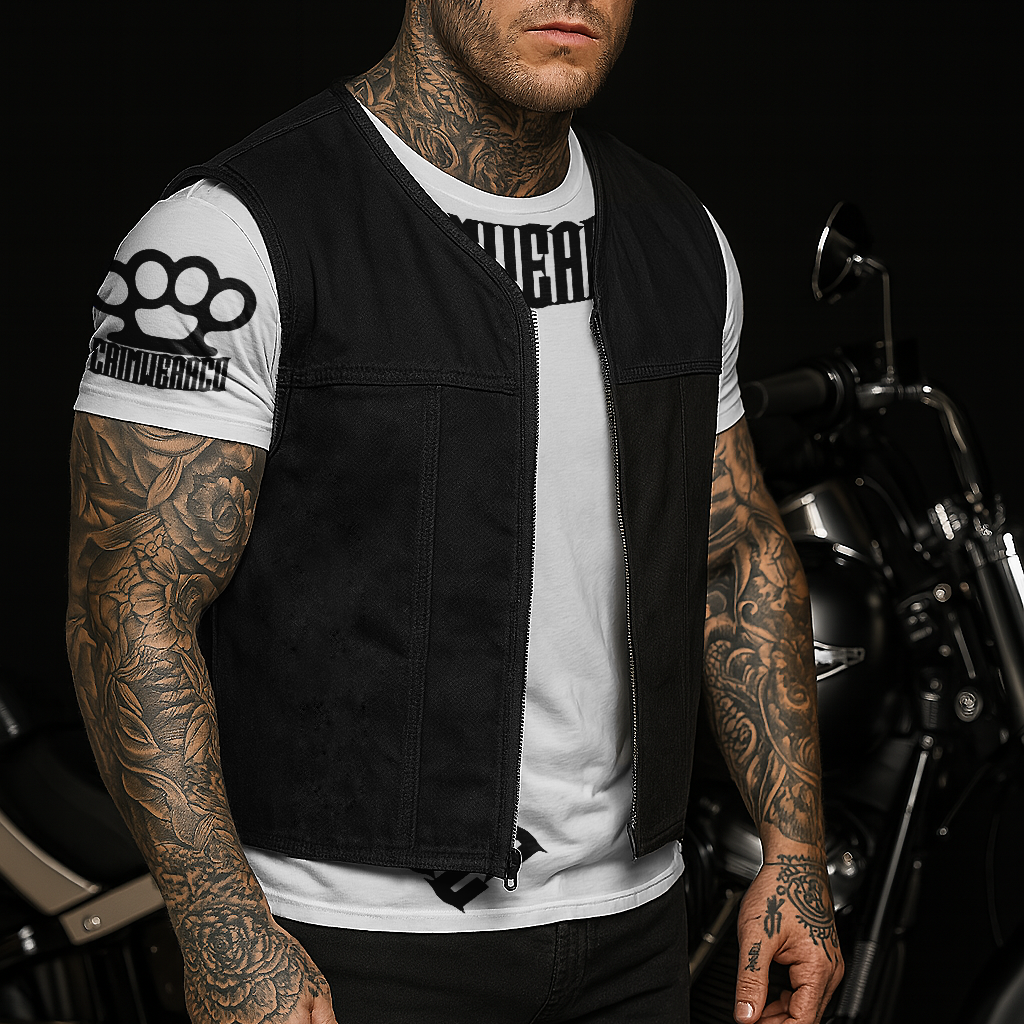 EURO "OFF THE RACK" BLACK DENIM VEST