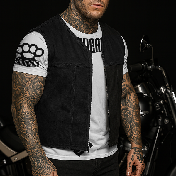 EURO "OFF THE RACK" BLACK DENIM VEST