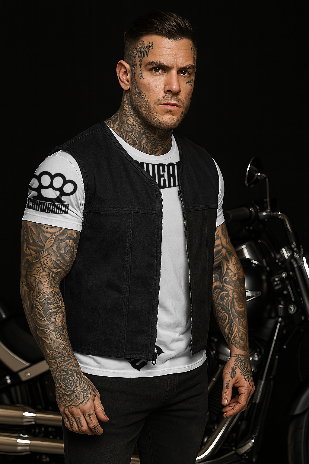 EURO "OFF THE RACK" BLACK DENIM VEST