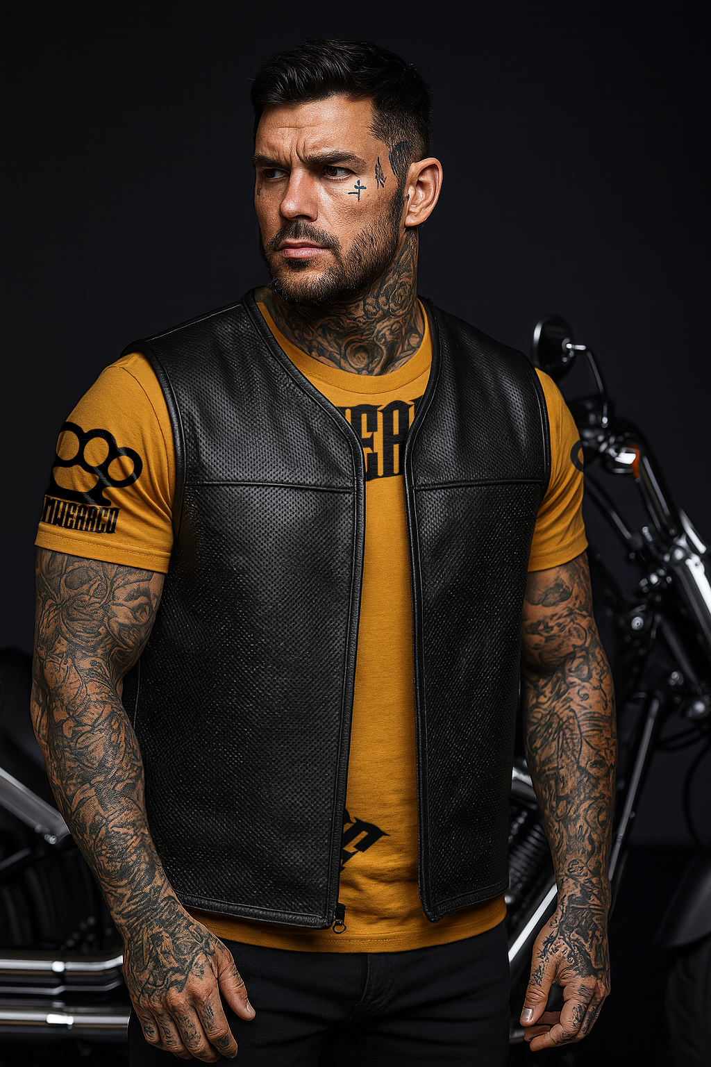 EURO "OFF THE RACK" PERFORATED BLACK VEST