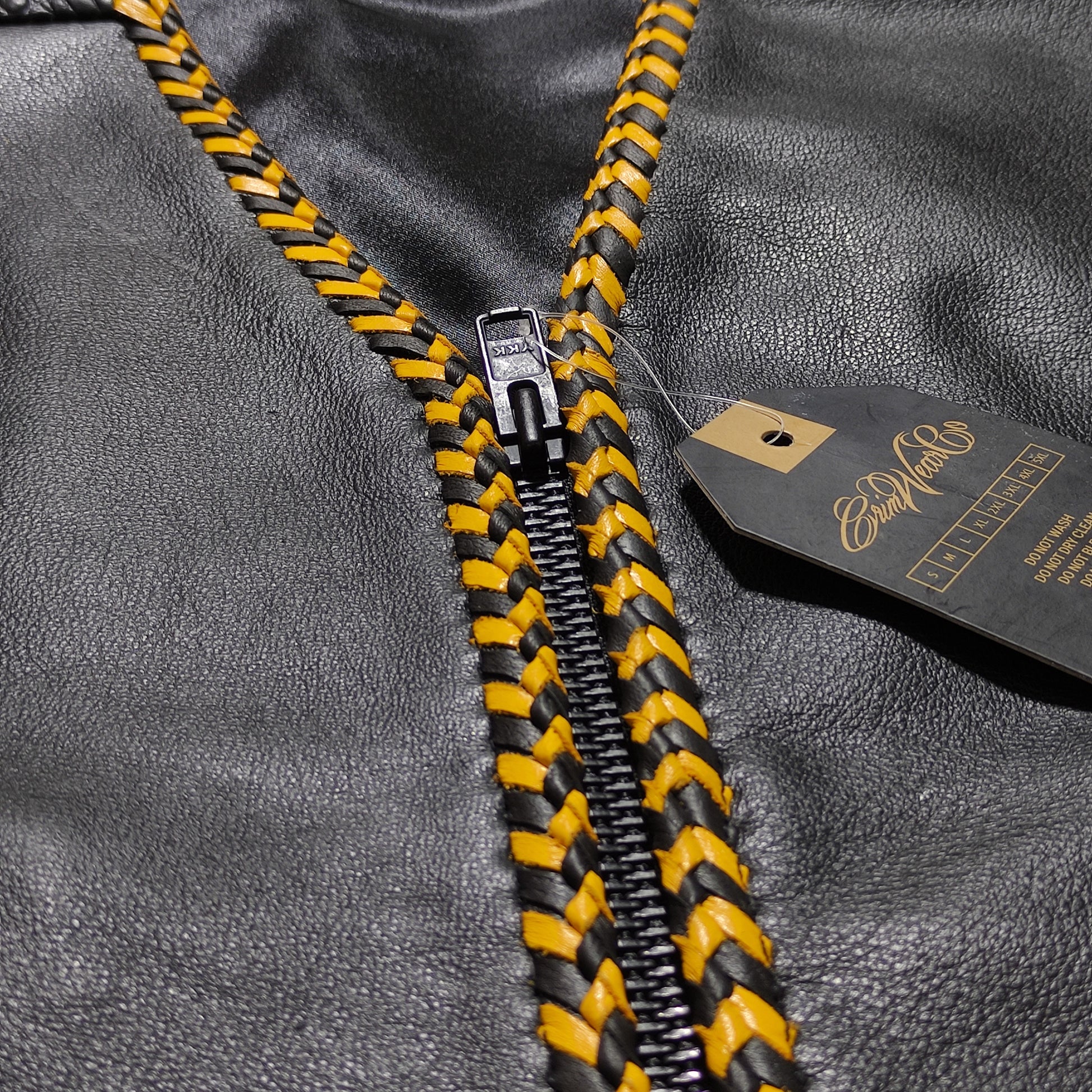 AUS BLACK/WARM YELLOW "OFF THE RACK" LEATHER / CROC