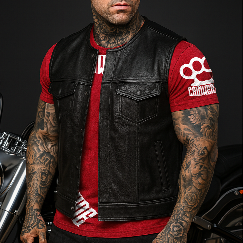 US "OFF THE RACK" BLACK CLUB VEST