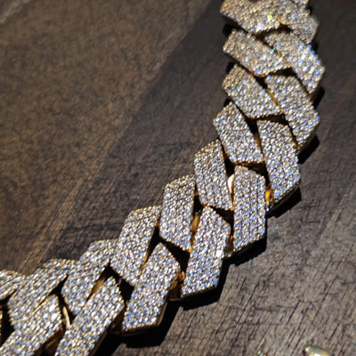 Custom Iced Cuban Link Bracelet / Chain 22mm