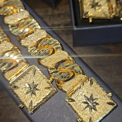 Diamond Cut Stone Wash Bracelet / Chain