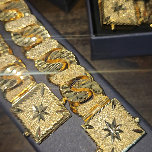 Diamond Cut Stone Wash Bracelet / Chain