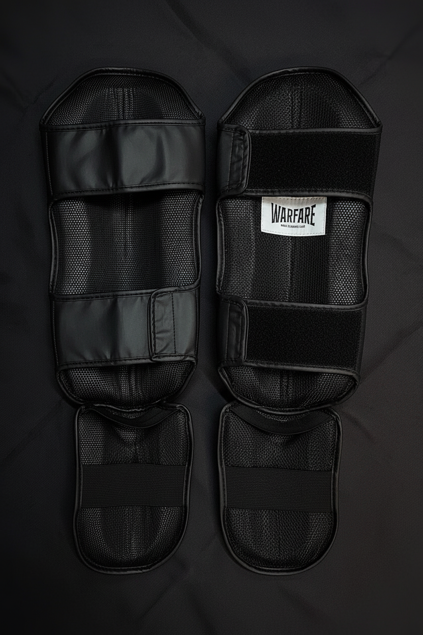 Black Shin Guards - Back View