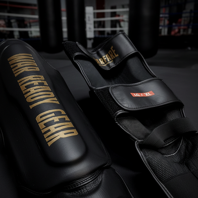 Black Shin Guards - Detail Overlap