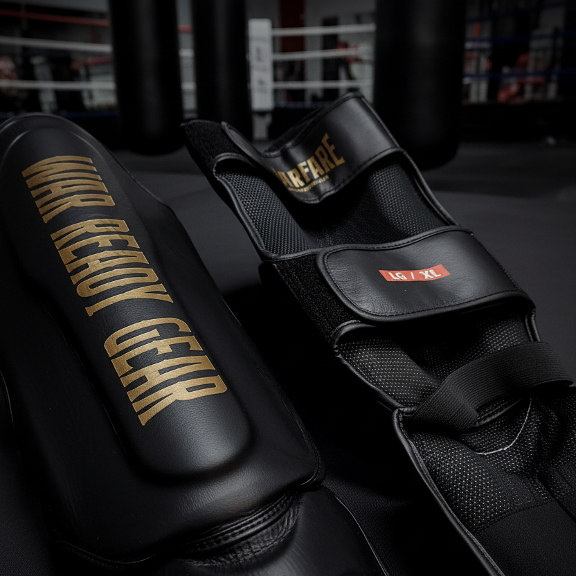 Black Shin Guards - Detail Overlap