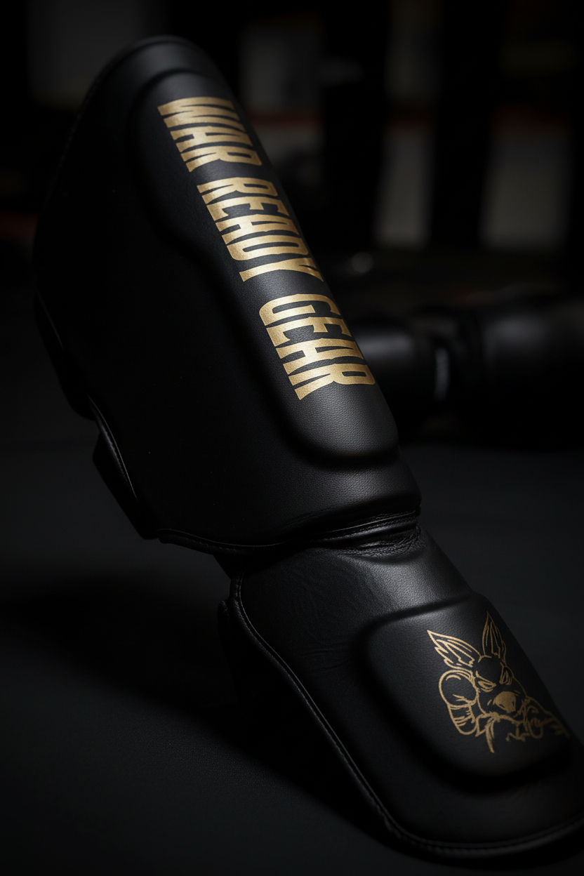 Black Shin Guards - Side Angle