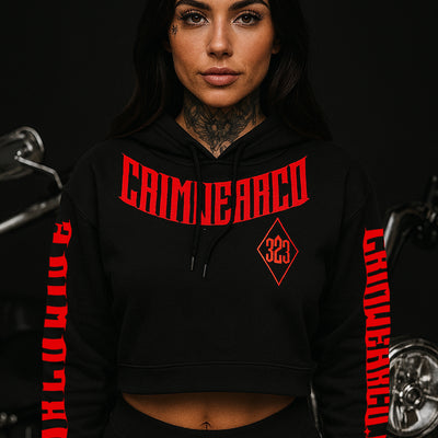 Crim Wear Womens CROP Black Hoodie