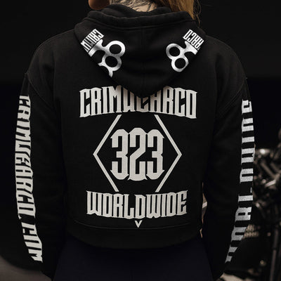 Crim Wear Womens CROP Black Hoodie