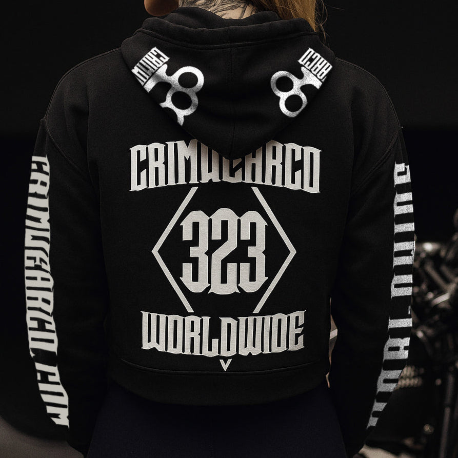 Crim Wear Womens CROP Black Hoodie