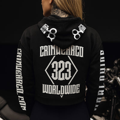 Crim Wear Womens CROP Black Hoodie