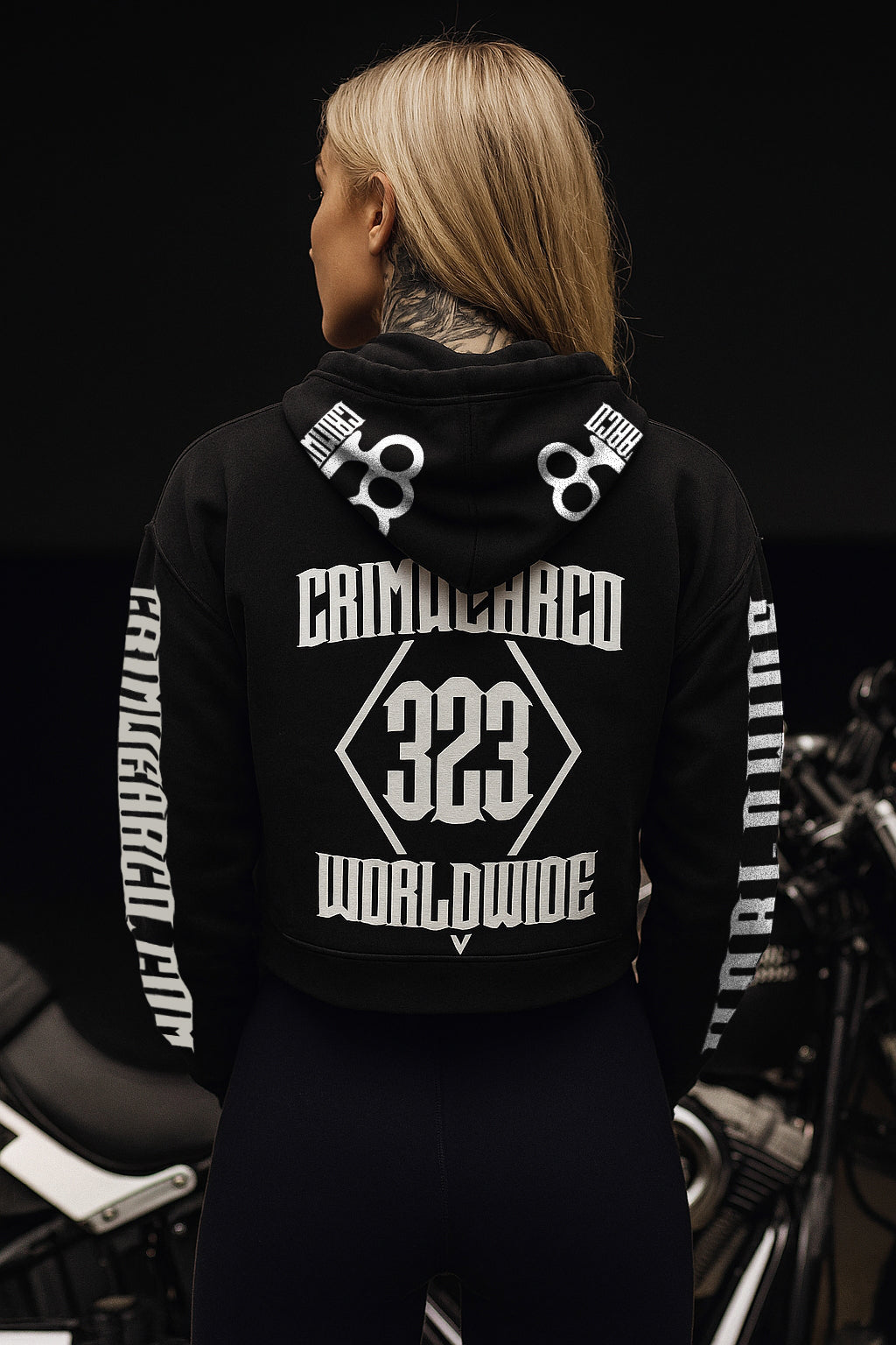Crim Wear Womens CROP Black Hoodie