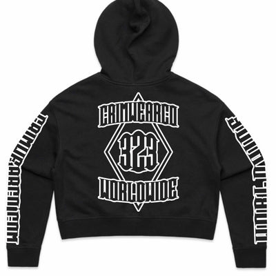 Crim Wear Womens CROP Black Hoodie