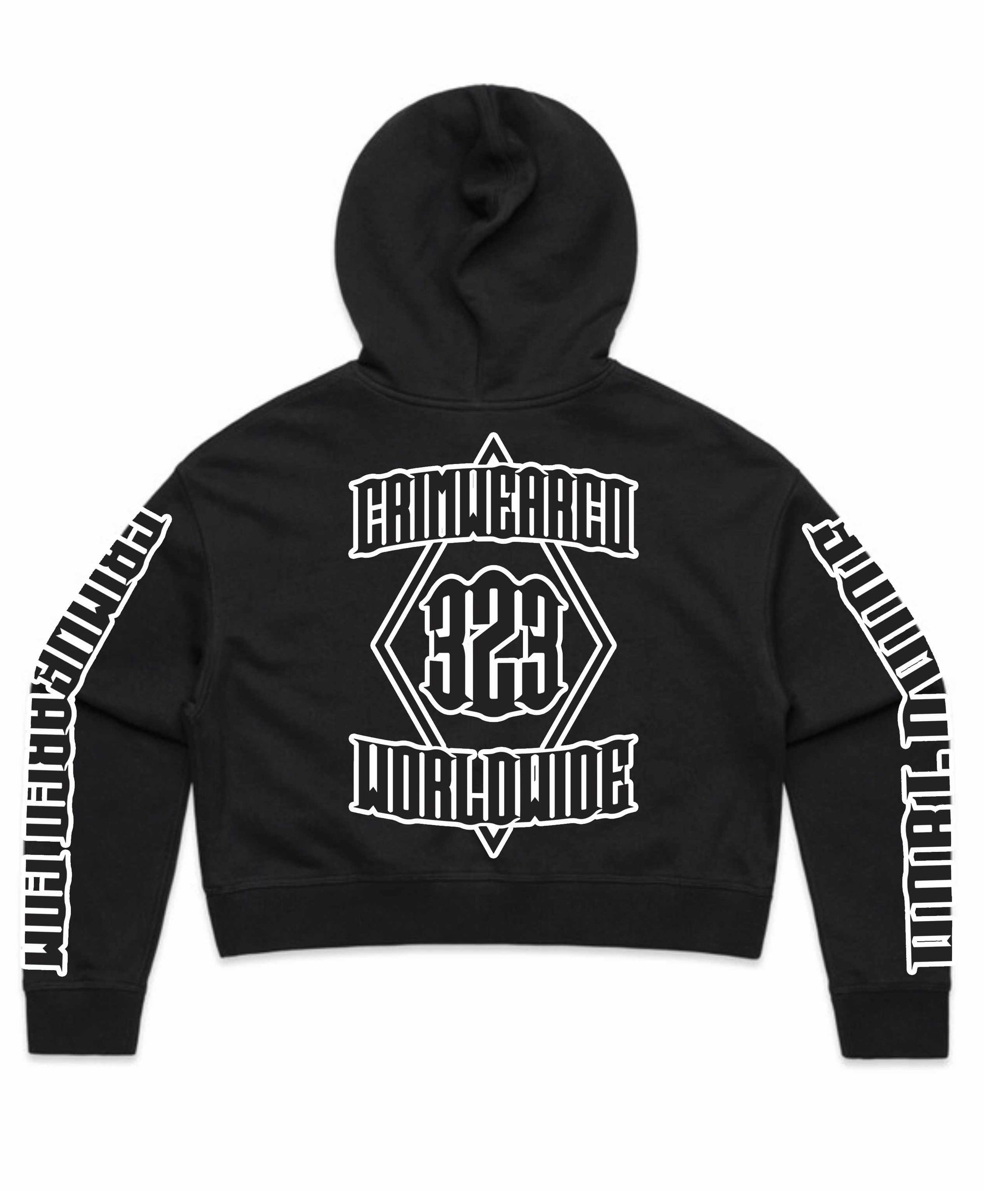 Crim Wear Womens CROP Black Hoodie