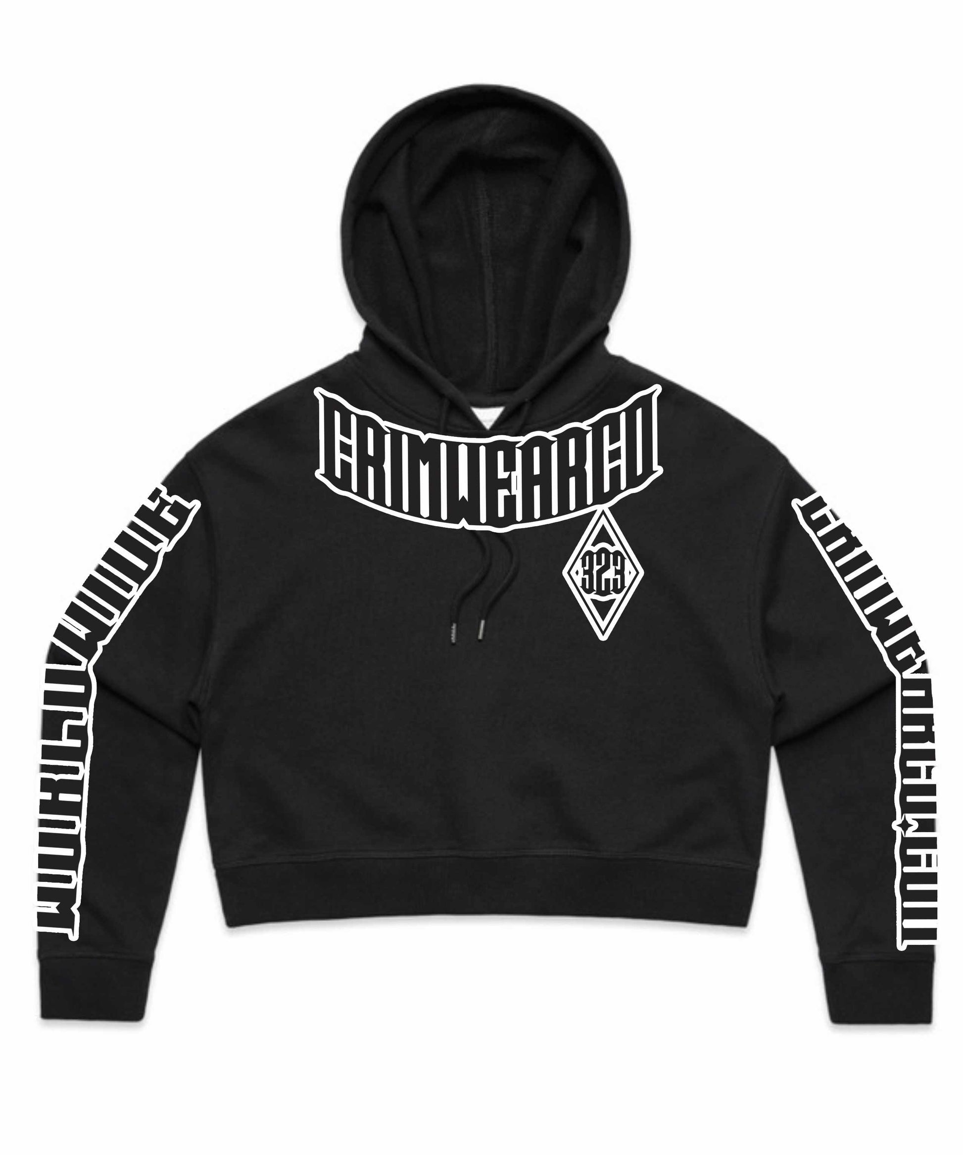 Crim Wear Womens CROP Black Hoodie