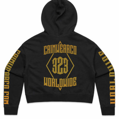 Crim Wear Womens CROP Black Hoodie