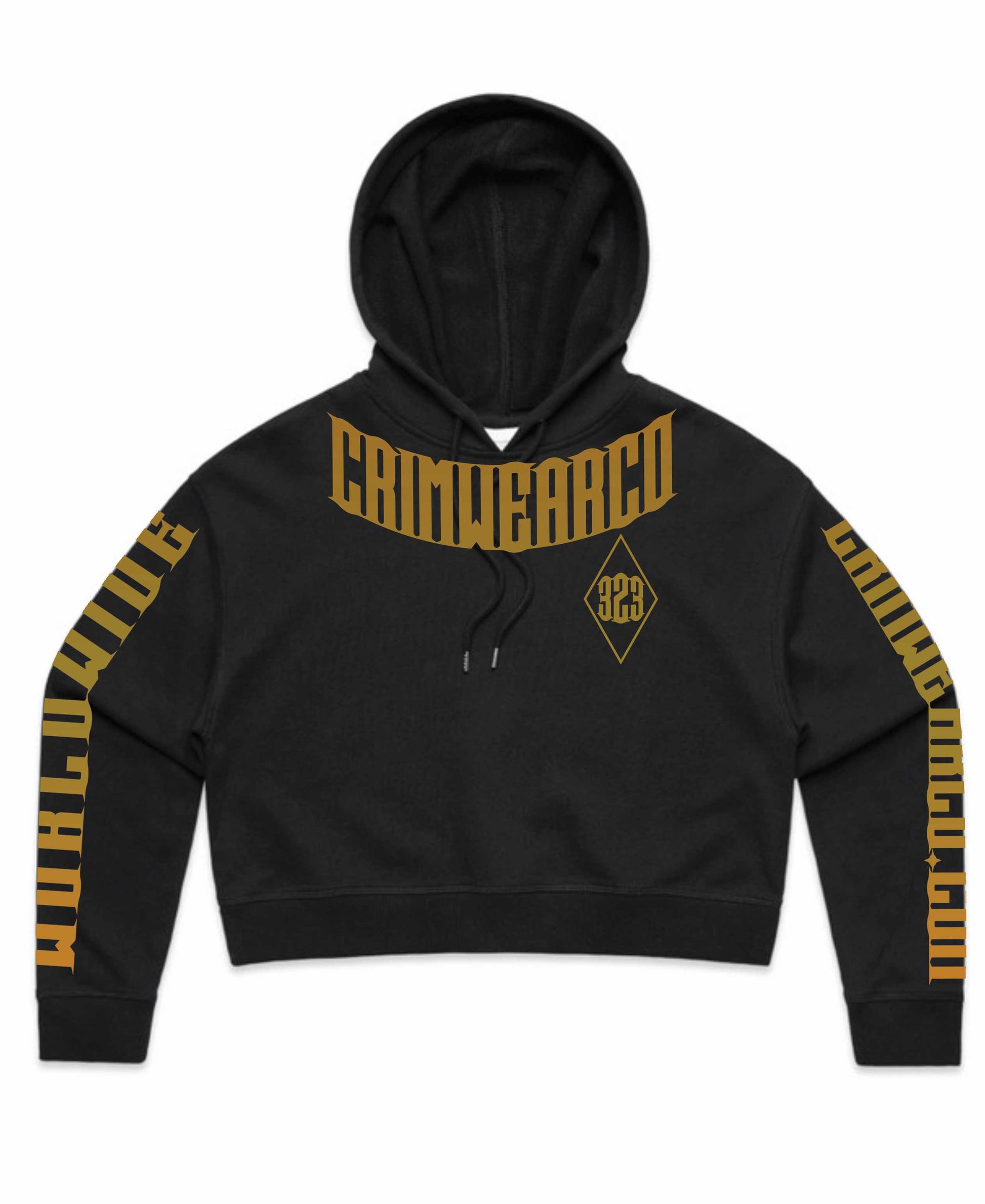 Crim Wear Womens CROP Black Hoodie