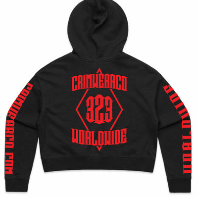 Crim Wear Womens CROP Black Hoodie