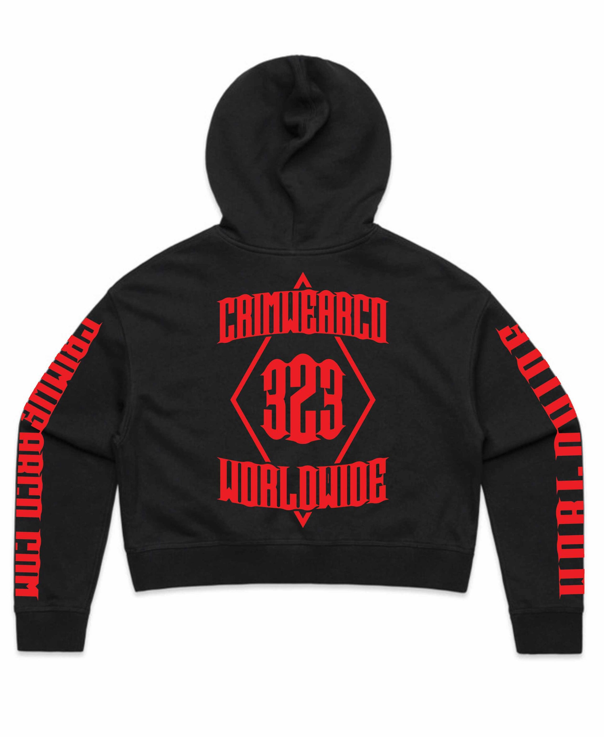 Crim Wear Womens CROP Black Hoodie