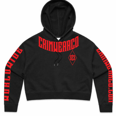 Crim Wear Womens CROP Black Hoodie
