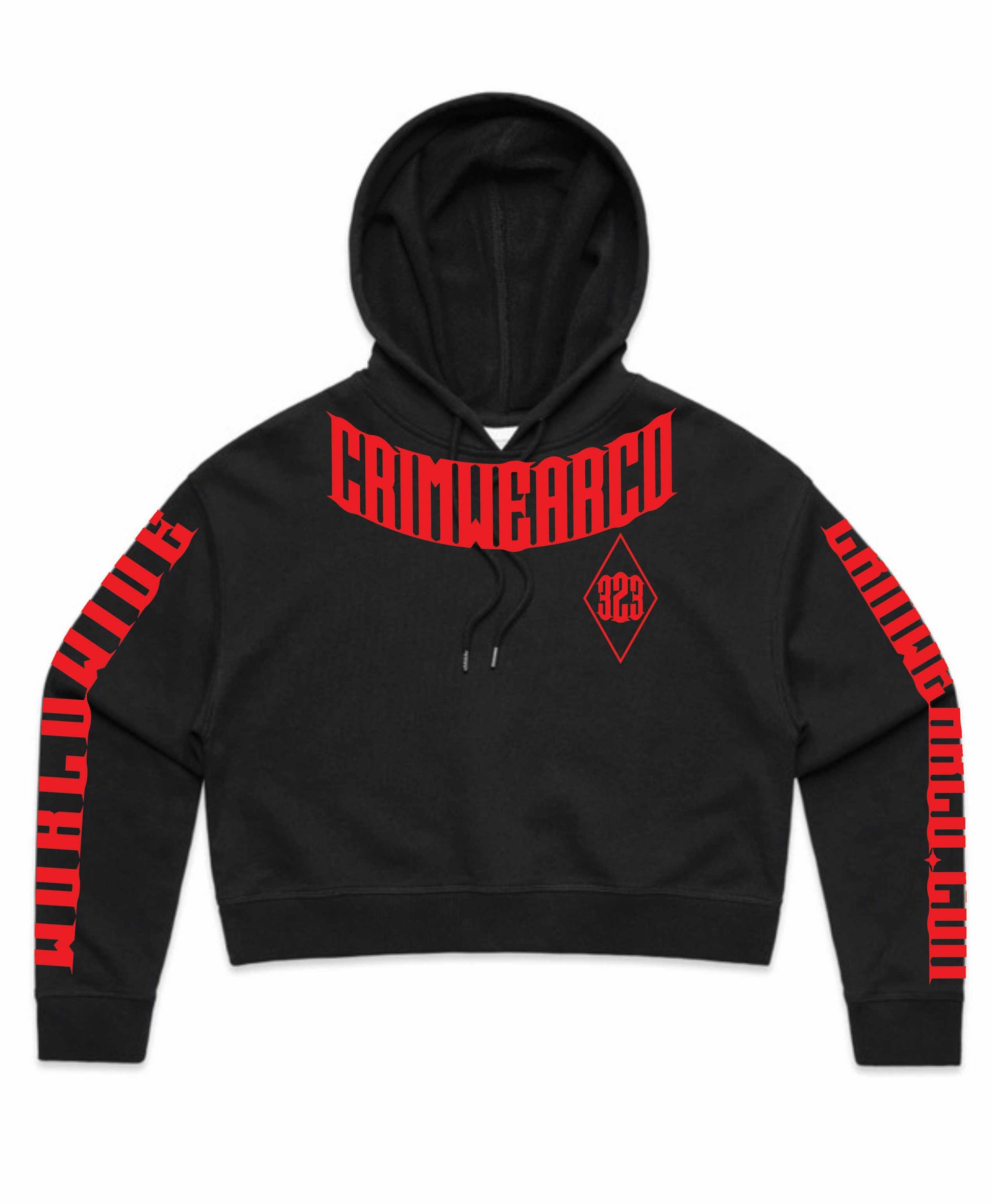 Crim Wear Womens CROP Black Hoodie