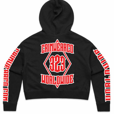 Crim Wear Womens CROP Black Hoodie