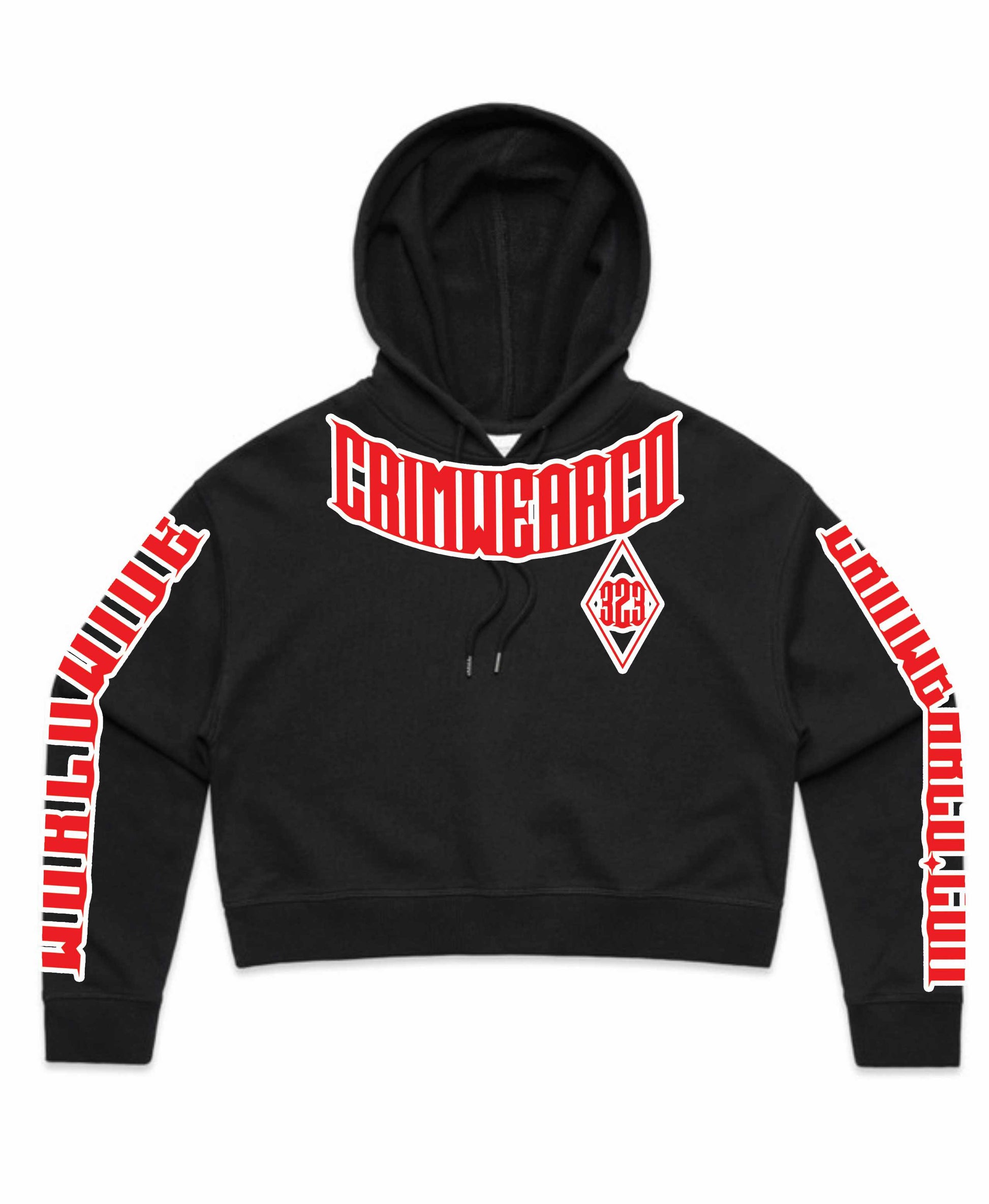 Crim Wear Womens CROP Black Hoodie