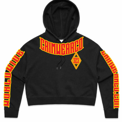 Crim Wear Womens CROP Black Hoodie