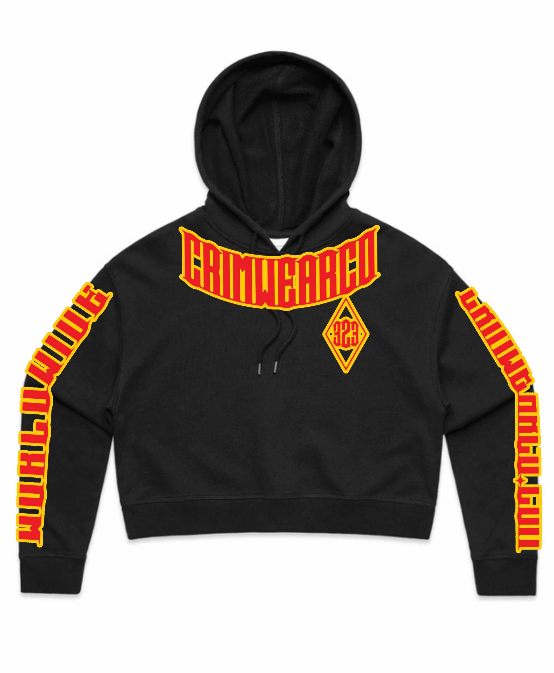 Crim Wear Womens CROP Black Hoodie