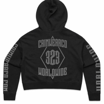 Crim Wear Womens CROP Black Hoodie