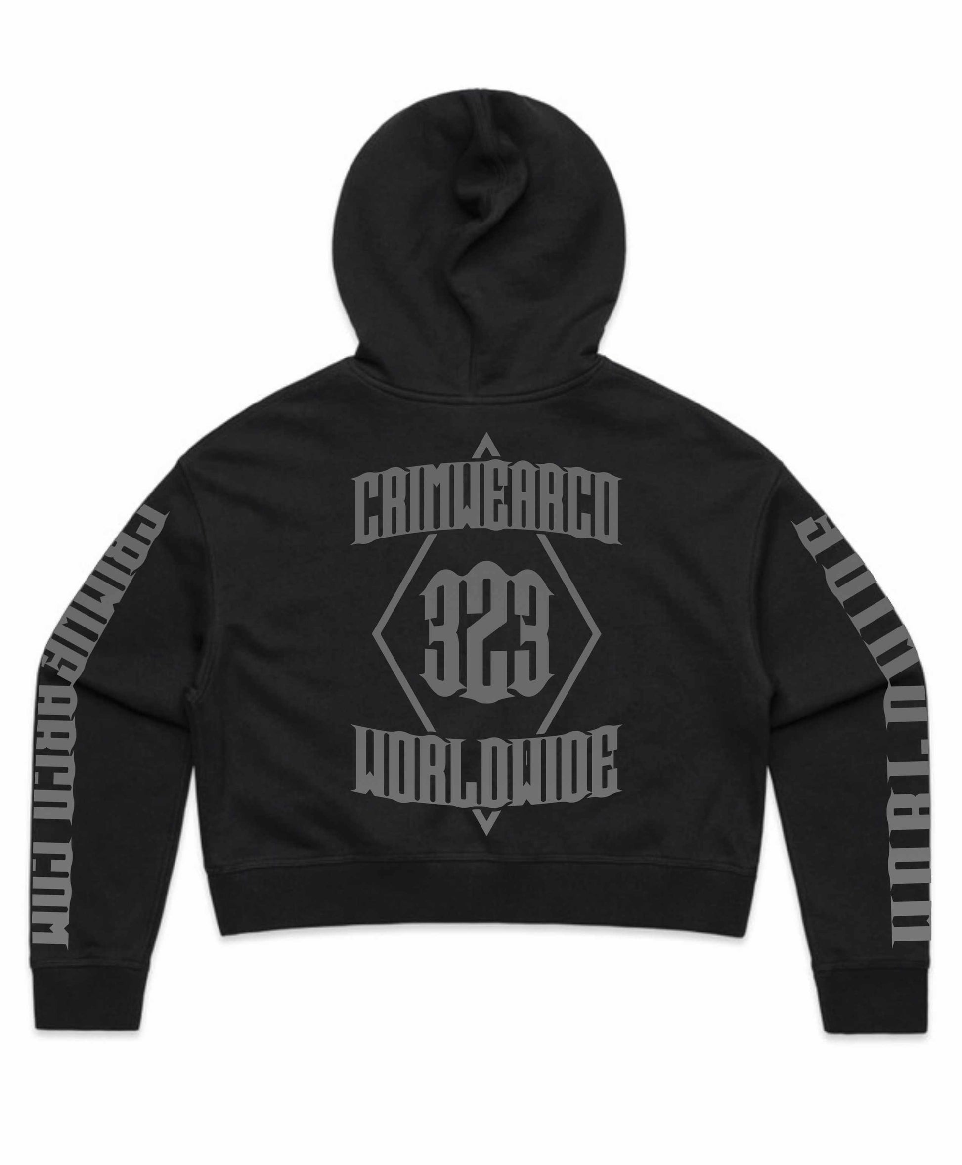 Crim Wear Womens CROP Black Hoodie