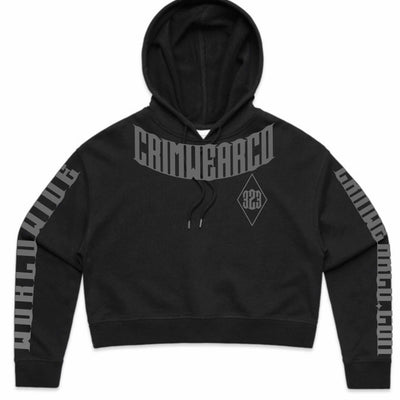 Crim Wear Womens CROP Black Hoodie