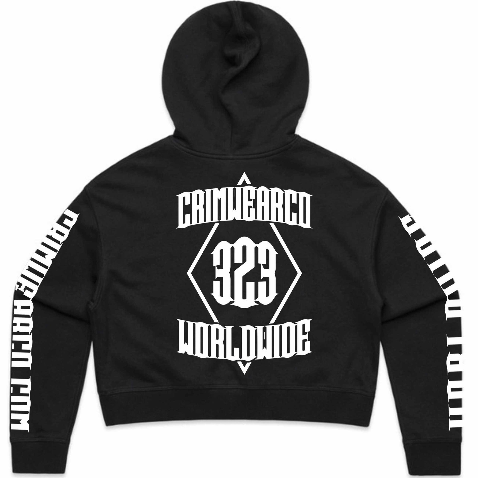 Crim Wear Womens CROP Black Hoodie