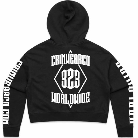 Crim Wear Womens CROP Black Hoodie