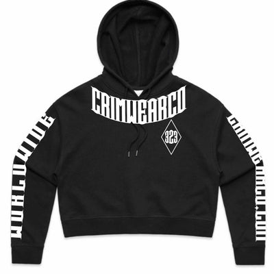 Crim Wear Womens CROP Black Hoodie