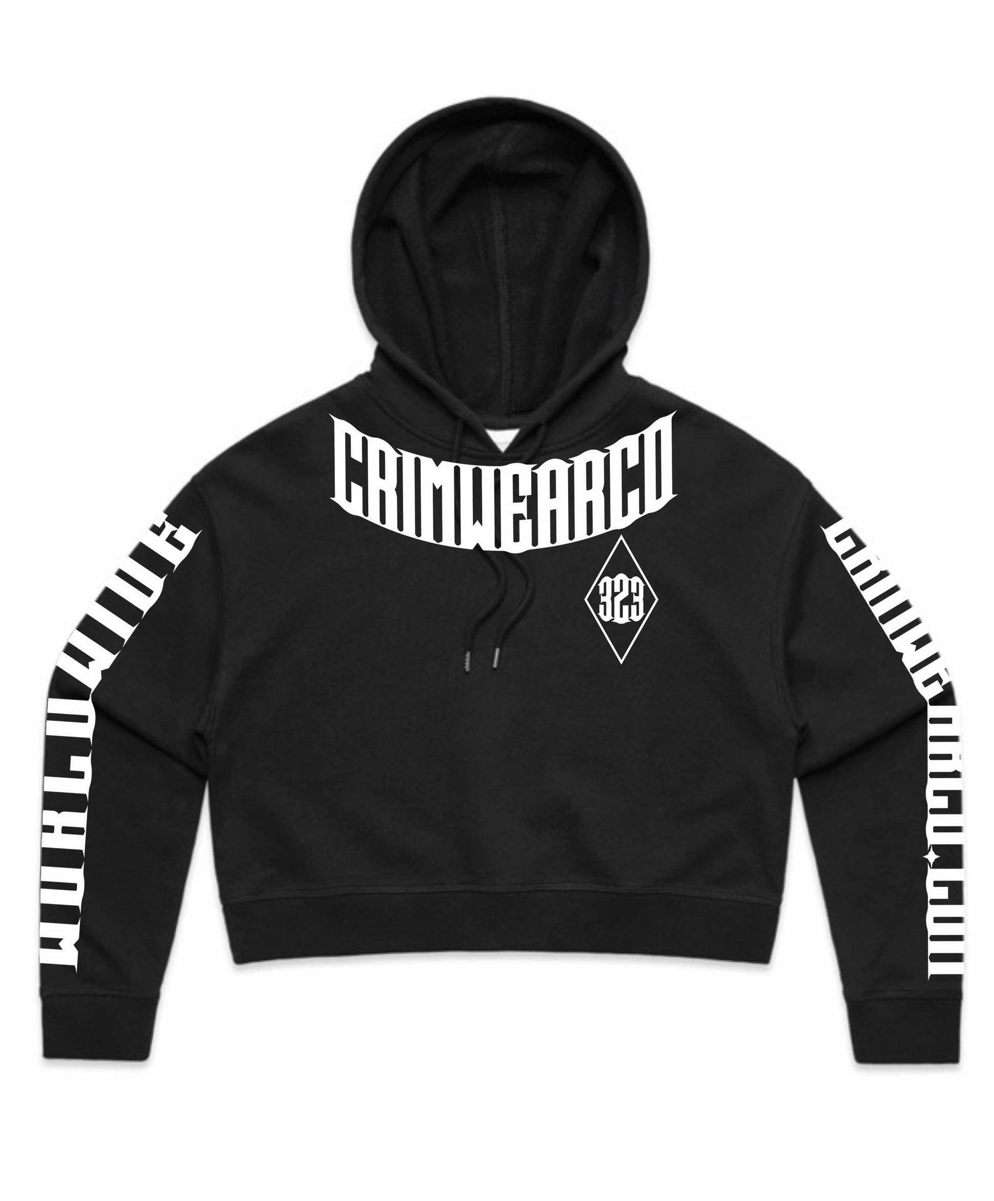 Crim Wear Womens CROP Black Hoodie