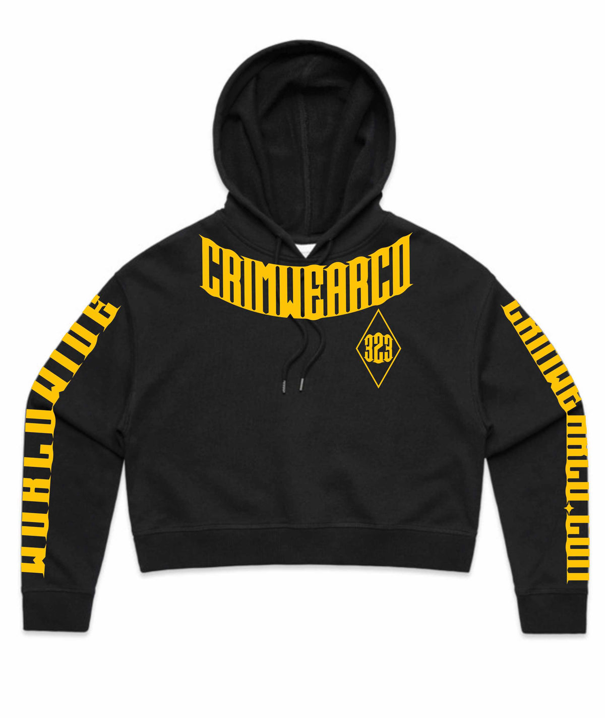 Crim Wear Womens CROP Black Hoodie