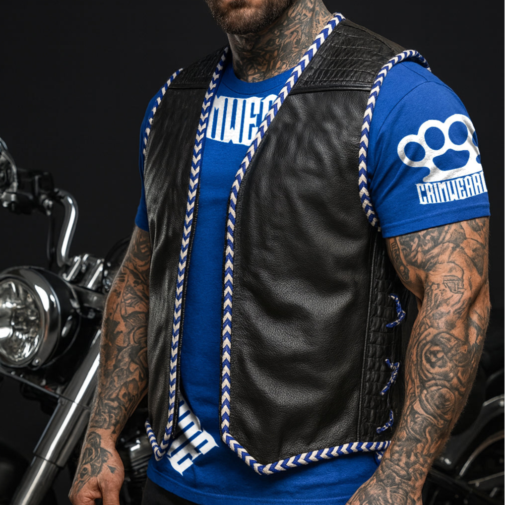 AUS BLUE/WHITE "OFF THE RACK" LEATHER / CROC